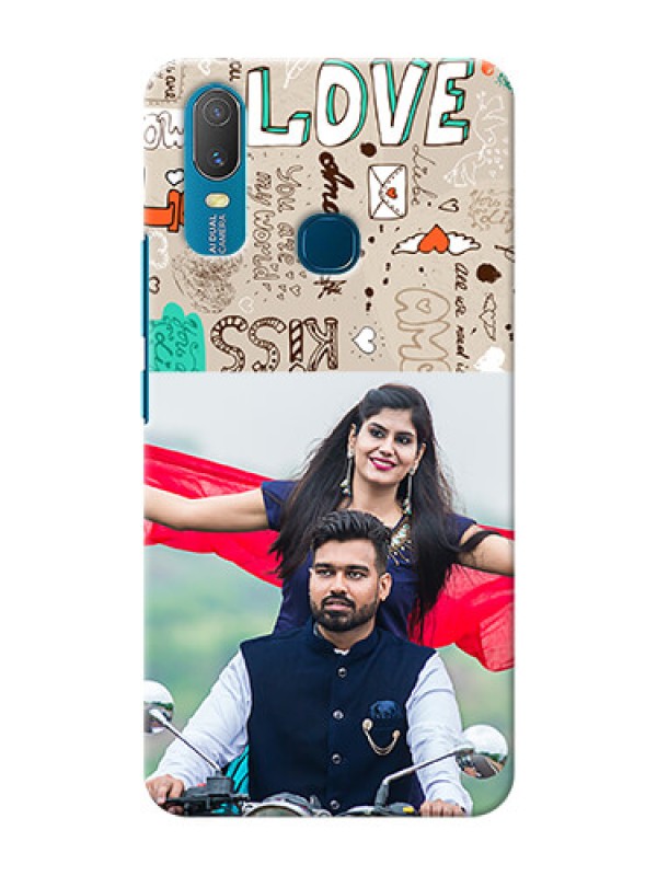 Custom Vivo Y11 Personalised mobile covers: Love Doodle Pattern 