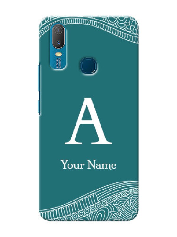 Custom Vivo Y11 Mobile Back Covers: line art pattern with custom name Design