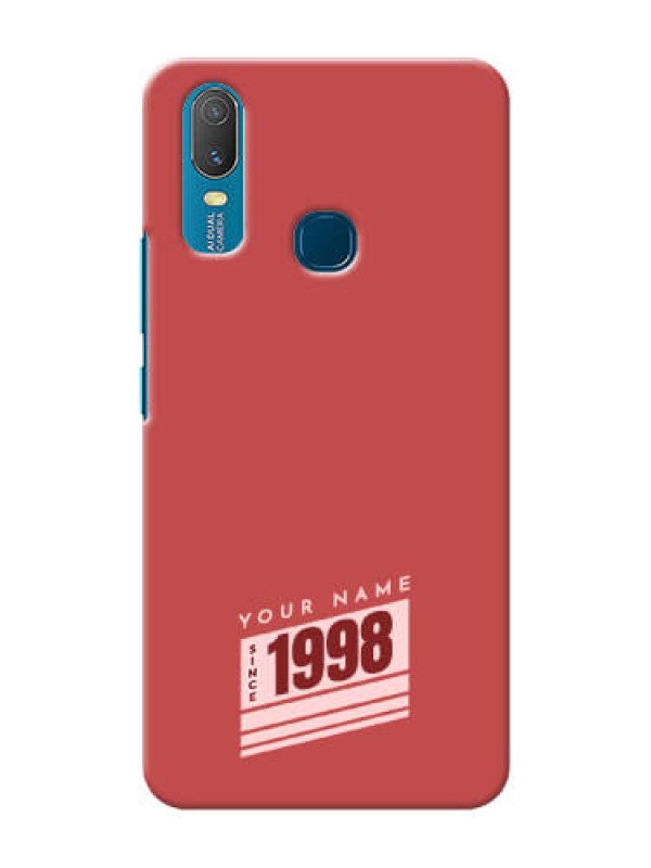 Custom Vivo Y11 Phone Back Covers: Red custom year of birth Design