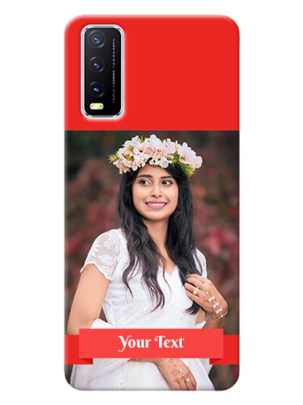 Custom Vivo Y12G Personalised mobile covers: Simple Red Color Design