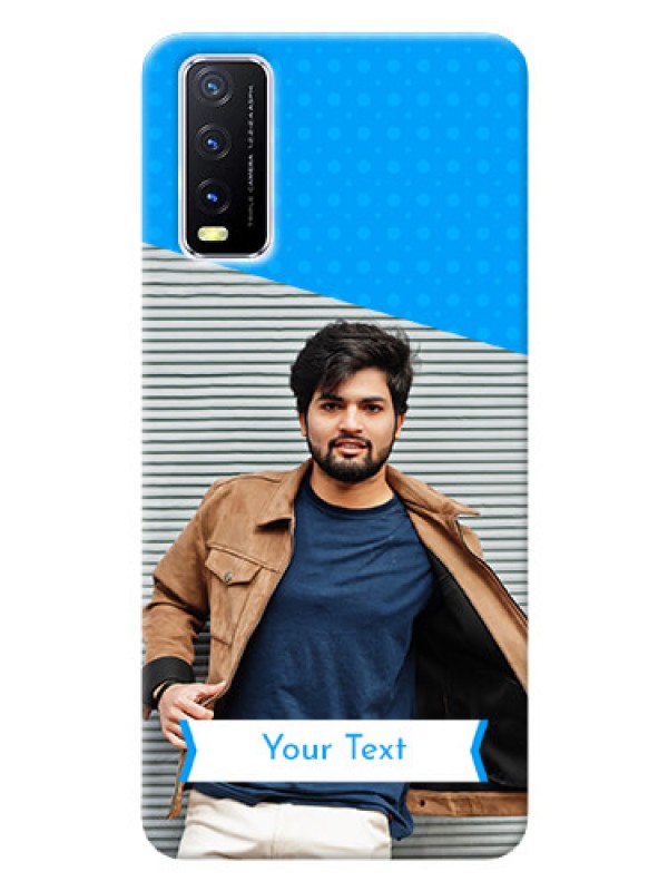 Custom Vivo Y12S Personalized Mobile Covers: Simple Blue Color Design