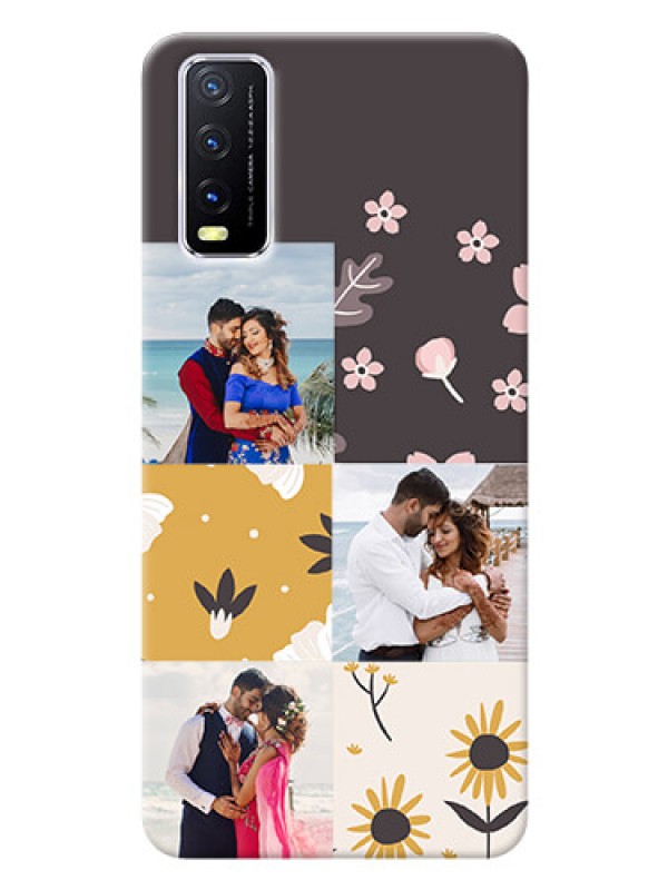 Custom Vivo Y12S phone cases online: 3 Images with Floral Design