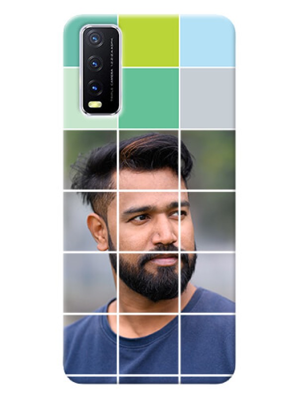 Custom Vivo Y12S personalised phone covers with white box pattern 