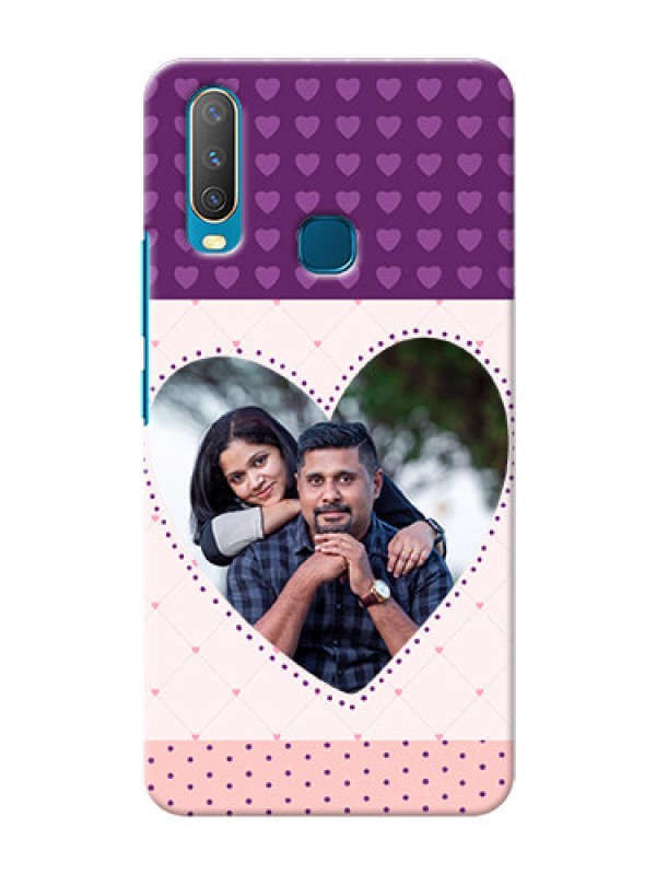 Custom Vivo Y15 Mobile Back Covers: Violet Love Dots Design