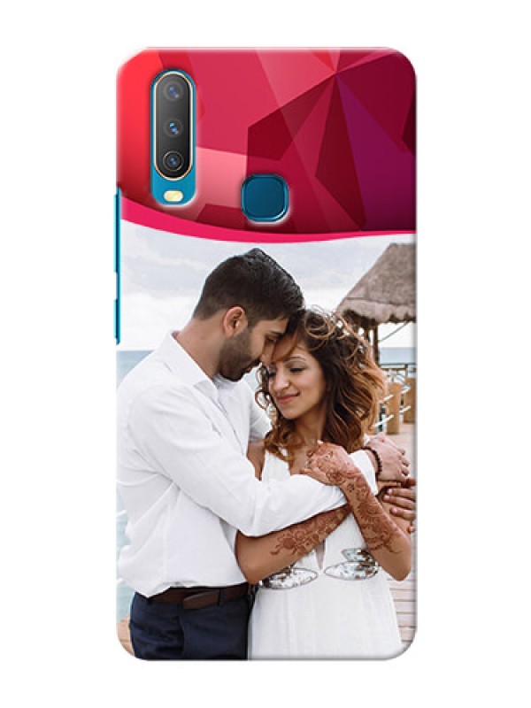 Custom Vivo Y15 custom mobile back covers: Red Abstract Design