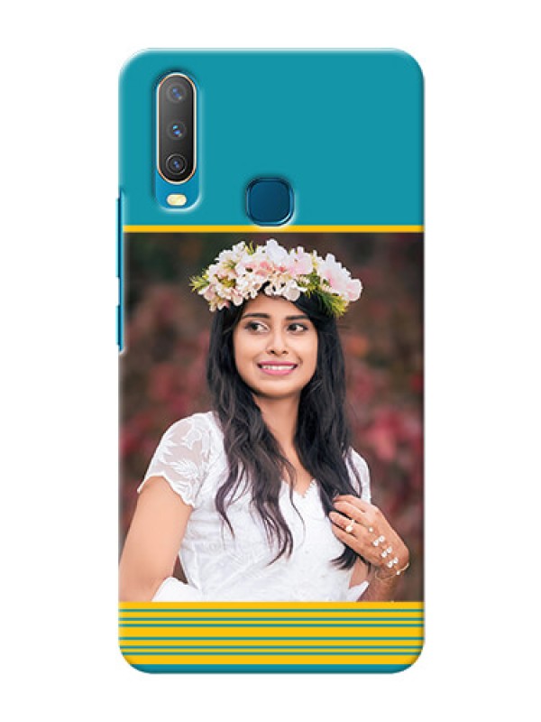 Custom Vivo Y15 personalized phone covers: Yellow & Blue Design 