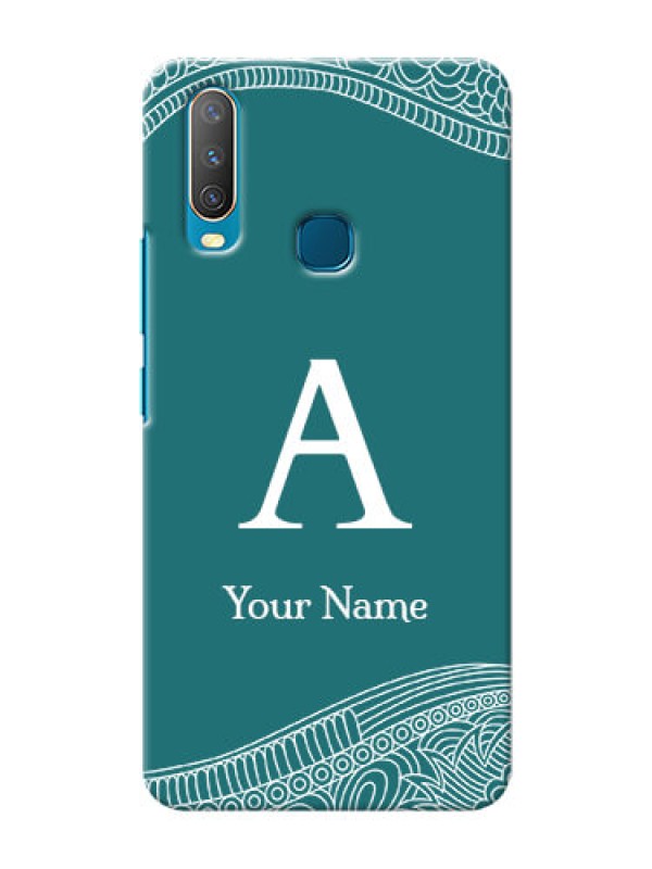 Custom Vivo Y15 Mobile Back Covers: line art pattern with custom name Design