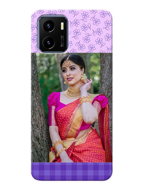 Custom Vivo Y15c Mobile Cases: Purple Floral Design