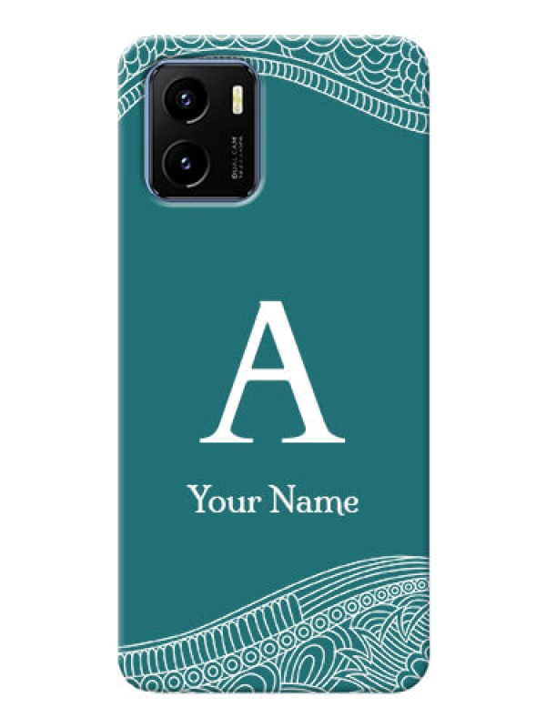 Custom Vivo Y15C Mobile Back Covers: line art pattern with custom name Design