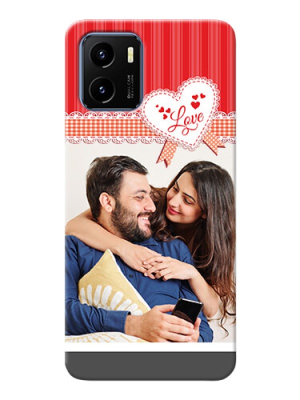 Custom Vivo Y15s phone cases online: Red Love Pattern Design