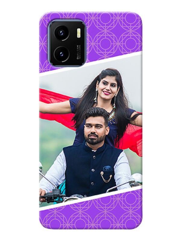 Custom Vivo Y15s mobile back covers online: violet Pattern Design