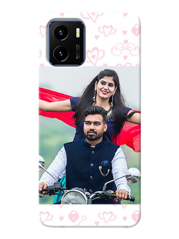 Custom Vivo Y15s personalized phone covers: Pink Flying Heart Design