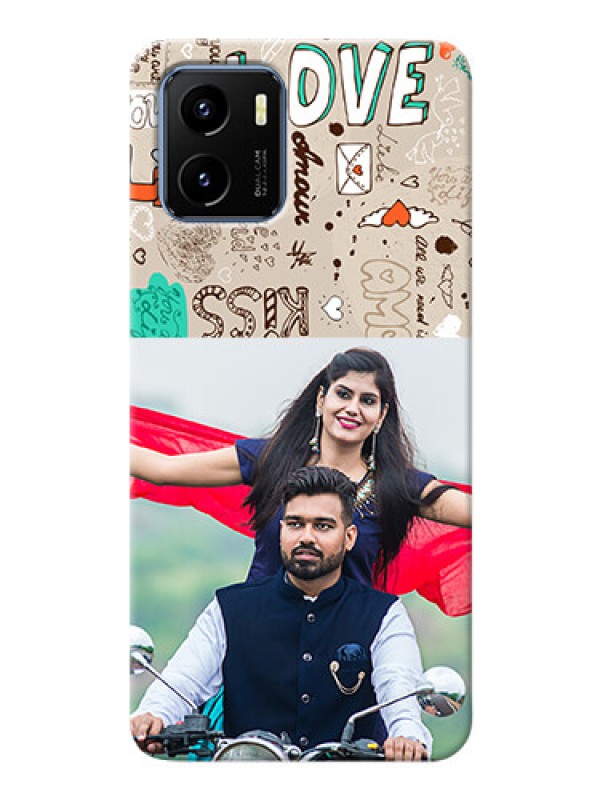 Custom Vivo Y15s Personalised mobile covers: Love Doodle Pattern 