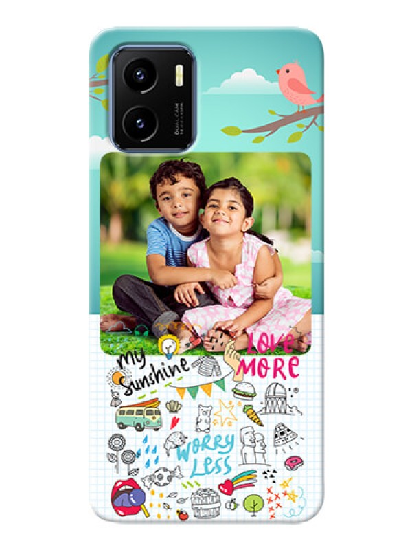 Custom Vivo Y15s phone cases online: Doodle love Design