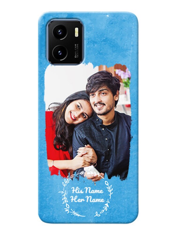 Custom Vivo Y15s custom mobile cases: Blue Color Vintage Design