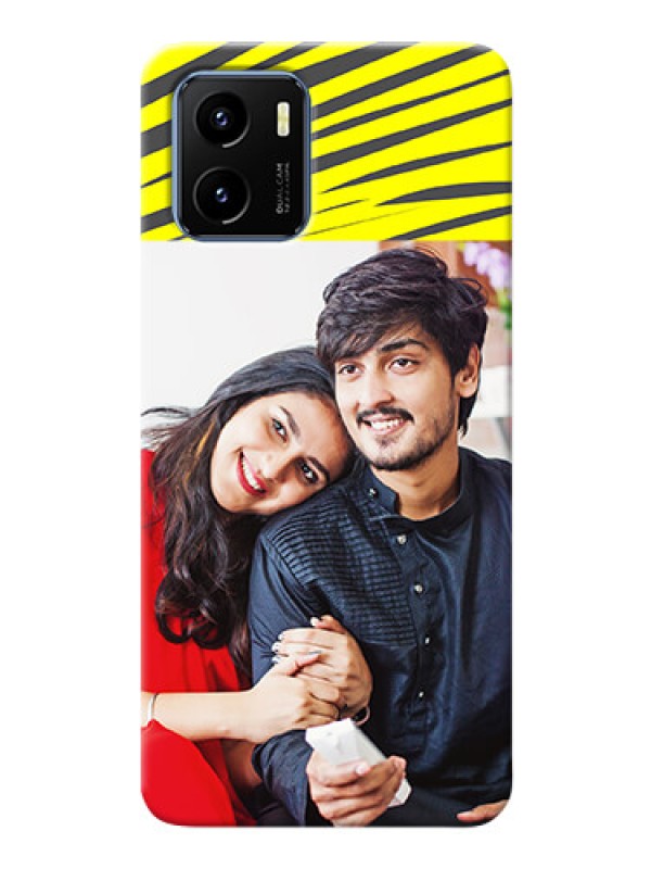 Custom Vivo Y15s Personalised mobile covers: Yellow Abstract Design