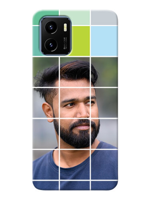 Custom Vivo Y15s personalised phone covers with white box pattern 