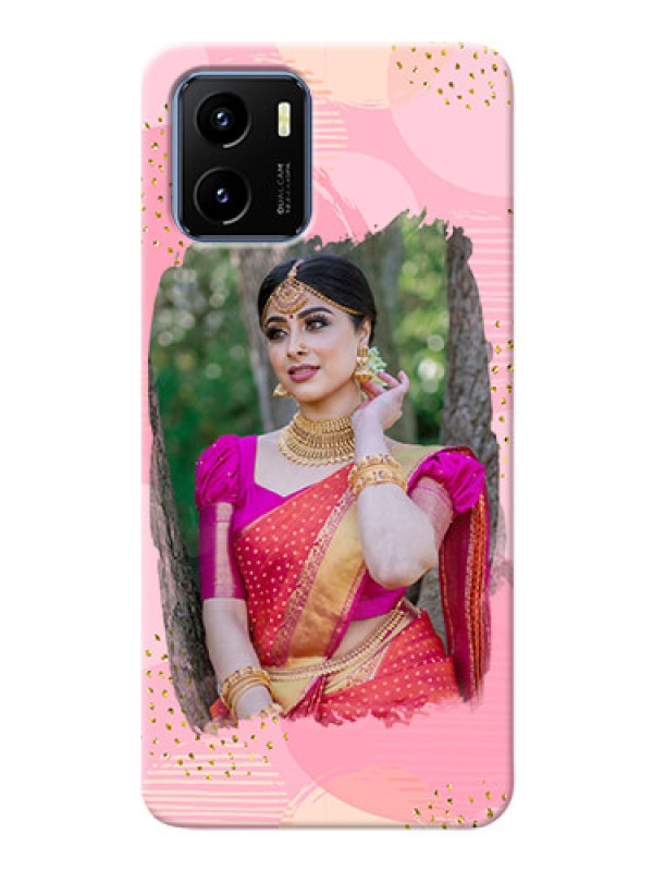 Custom Vivo Y15s Phone Covers for Girls: Gold Glitter Splash Design