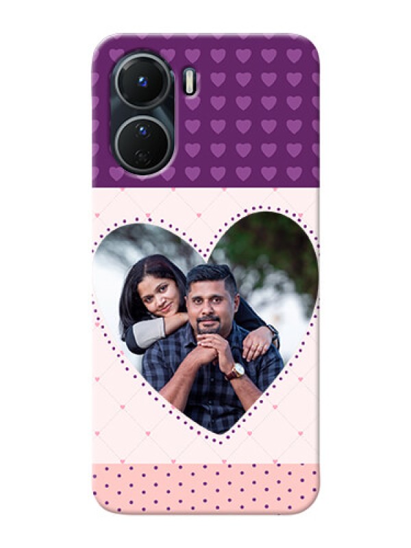 Custom Vivo Y16 Mobile Back Covers: Violet Love Dots Design