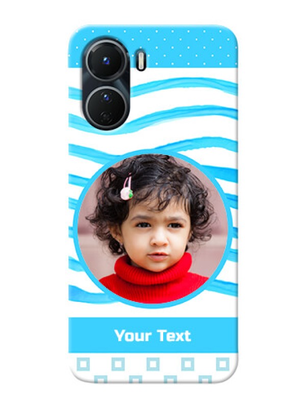 Custom Vivo Y16 phone back covers: Simple Blue Case Design