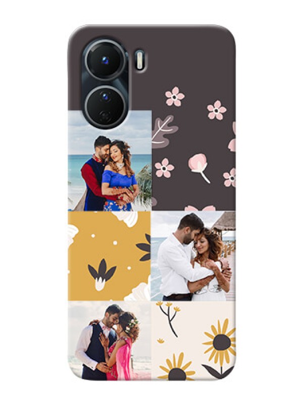 Custom Vivo Y16 phone cases online: 3 Images with Floral Design