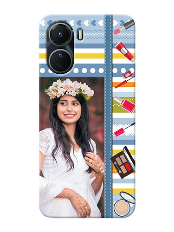 Custom Vivo Y16 Personalized Mobile Cases: Makeup Icons Design