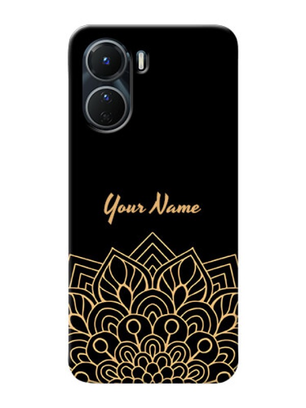 Custom Vivo Y16 Back Covers: Golden mandala Design
