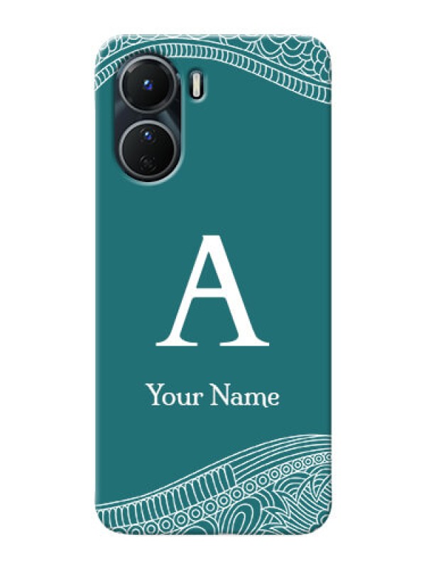 Custom Vivo Y16 Mobile Back Covers: line art pattern with custom name Design