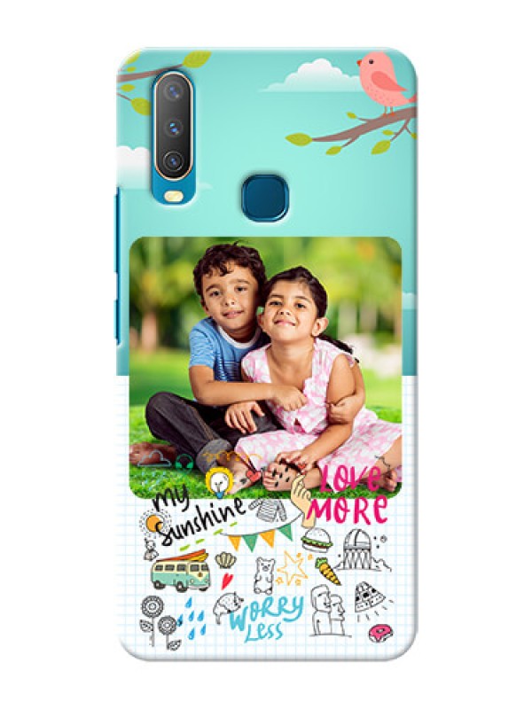 Custom Vivo Y17 phone cases online: Doodle love Design