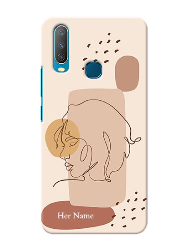 Custom Vivo Y17 Custom Phone Covers: Calm Woman line art Design