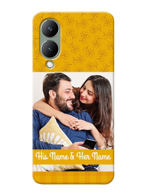 Custom Vivo Y17S mobile phone covers: Yellow Floral Design