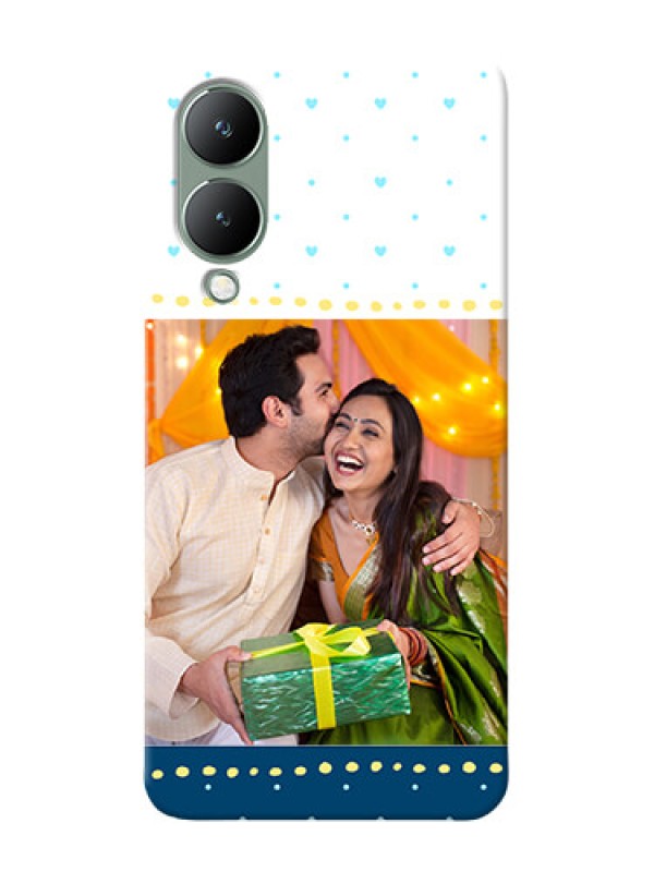 Custom Vivo Y17S Phone Covers: White and Blue Abstract Design