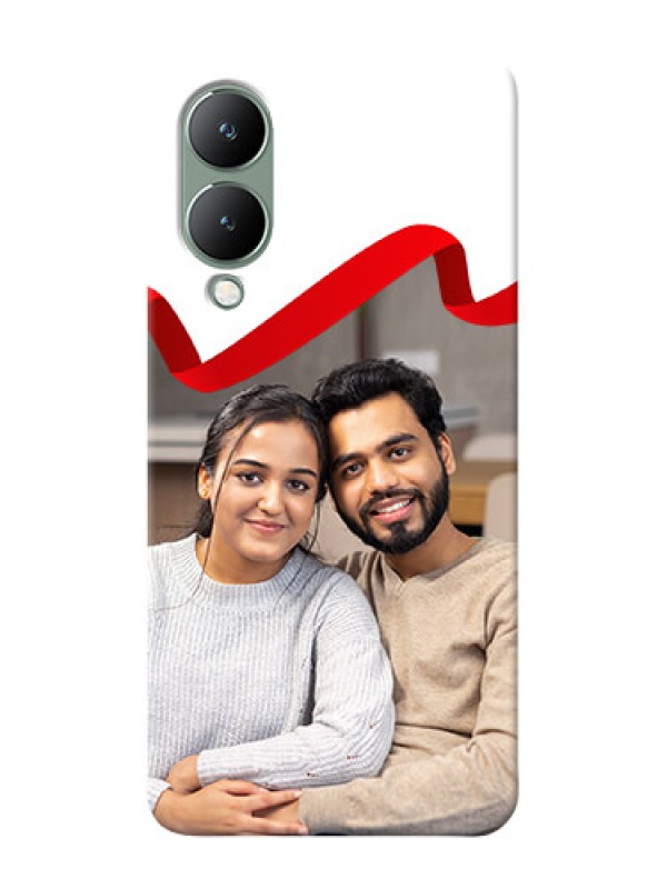 Custom Vivo Y17S custom phone cases: Red Ribbon Frame Design