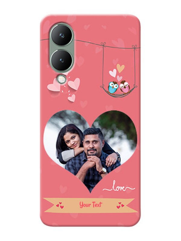 Custom Vivo Y17S custom phone covers: Peach Color Love Design 
