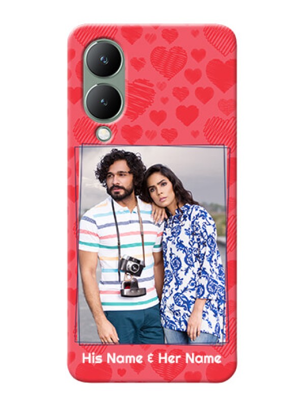 Custom Vivo Y17S Mobile Back Covers: with Red Heart Symbols Design