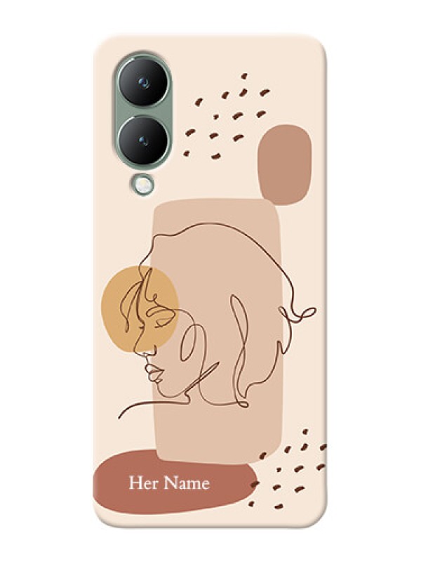 Custom Vivo Y17S Custom Phone Covers: Calm Woman line art Design