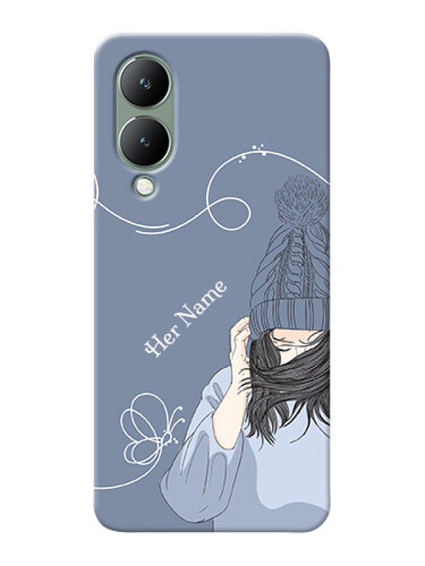 Custom Vivo Y17S Custom Mobile Case with Girl in winter outfit Design