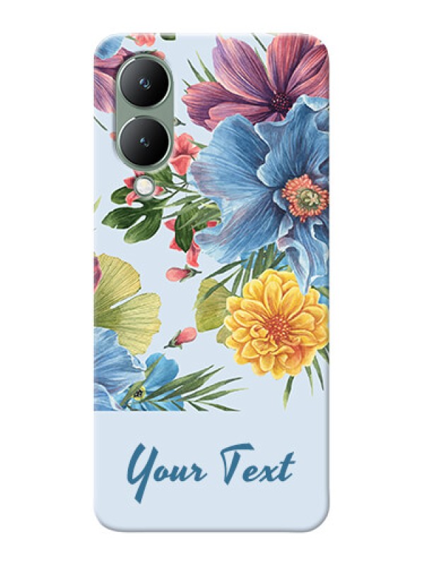 Custom Vivo Y17S Custom Phone Cases: Stunning Watercolored Flowers Painting Design