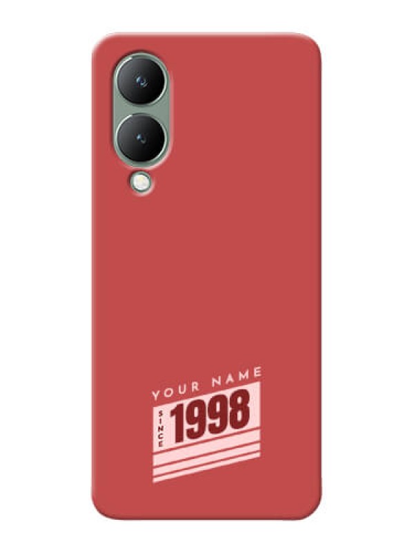 Custom Vivo Y17S Phone Back Covers: Red custom year of birth Design