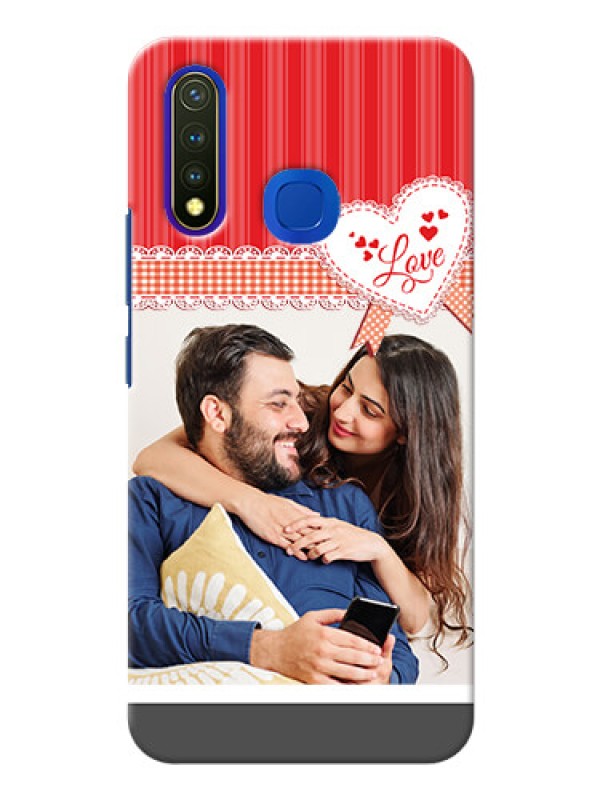 Custom Vivo Y19 phone cases online: Red Love Pattern Design