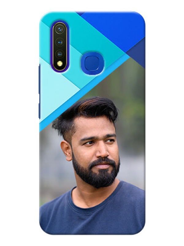 Custom Vivo Y19 Phone Cases Online: Blue Abstract Cover Design