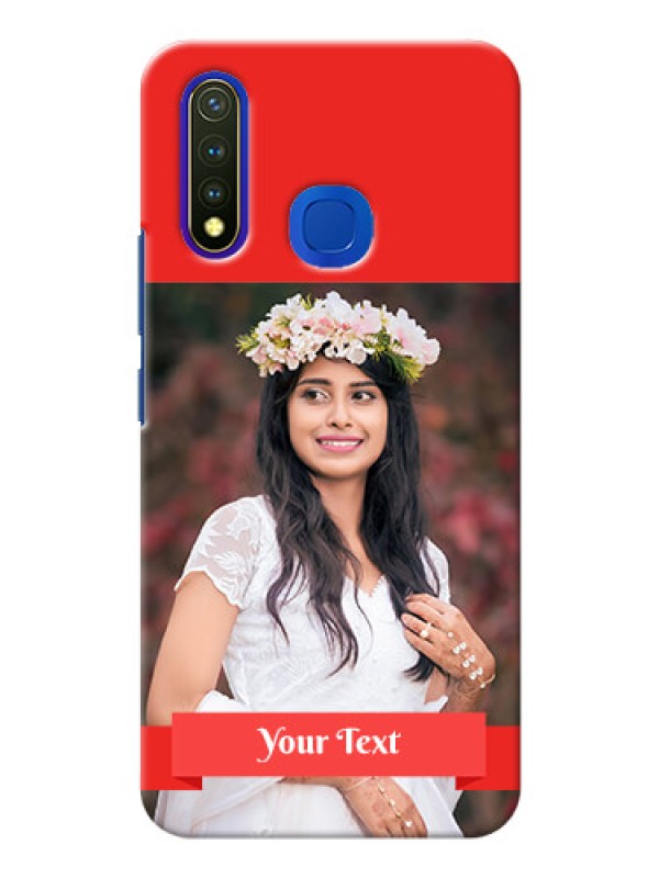 Custom Vivo Y19 Personalised mobile covers: Simple Red Color Design