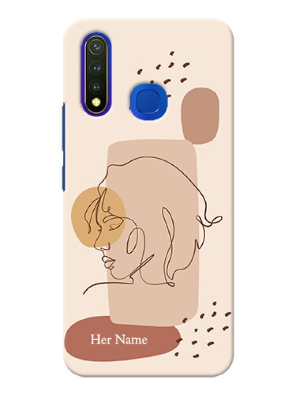 Custom Vivo Y19 Custom Phone Covers: Calm Woman line art Design