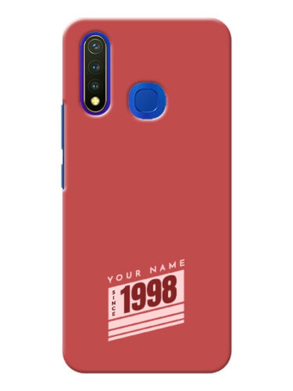 Custom Vivo Y19 Phone Back Covers: Red custom year of birth Design