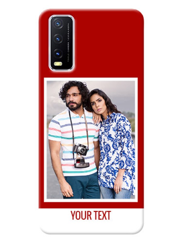 Custom Vivo Y20 mobile phone covers: Simple Red Color Design