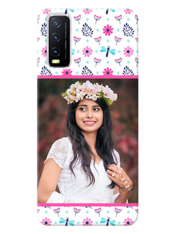 Custom Vivo Y20 Mobile Covers: Colorful Flower Design