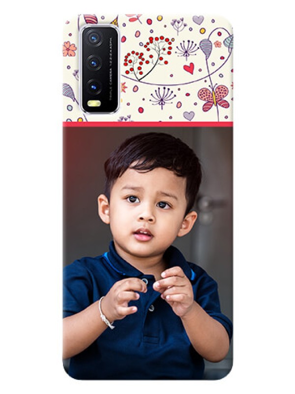 Custom Vivo Y20 phone back covers: Premium Floral Design