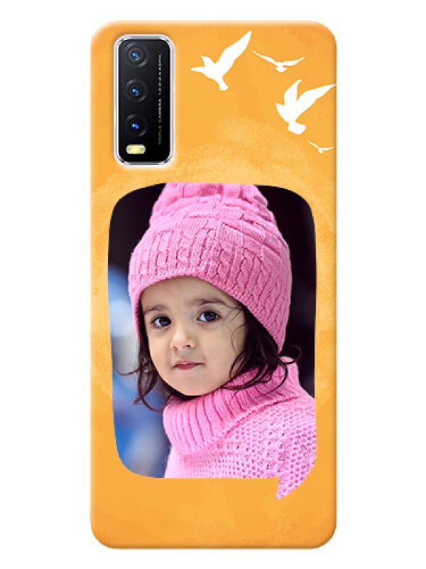 Custom Vivo Y20 Phone Covers: Water Color Design with Bird Icons