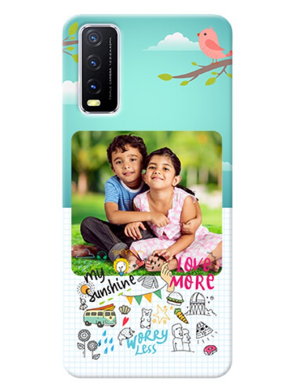 Custom Vivo Y20 phone cases online: Doodle love Design