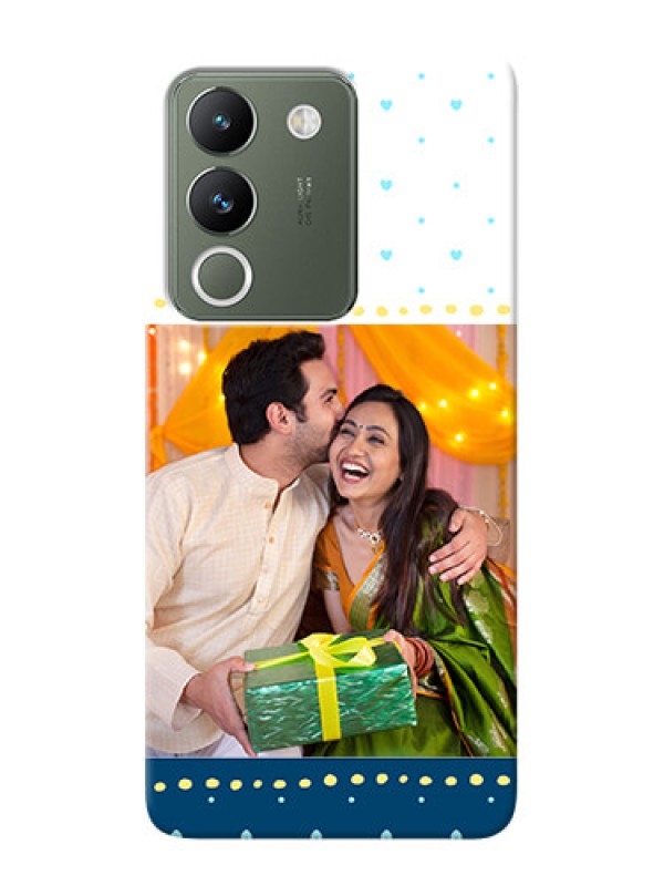 Custom Vivo Y200 5G Phone Covers: White and Blue Abstract Design